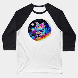 Cat in Space - A World of Dreams painting Baseball T-Shirt